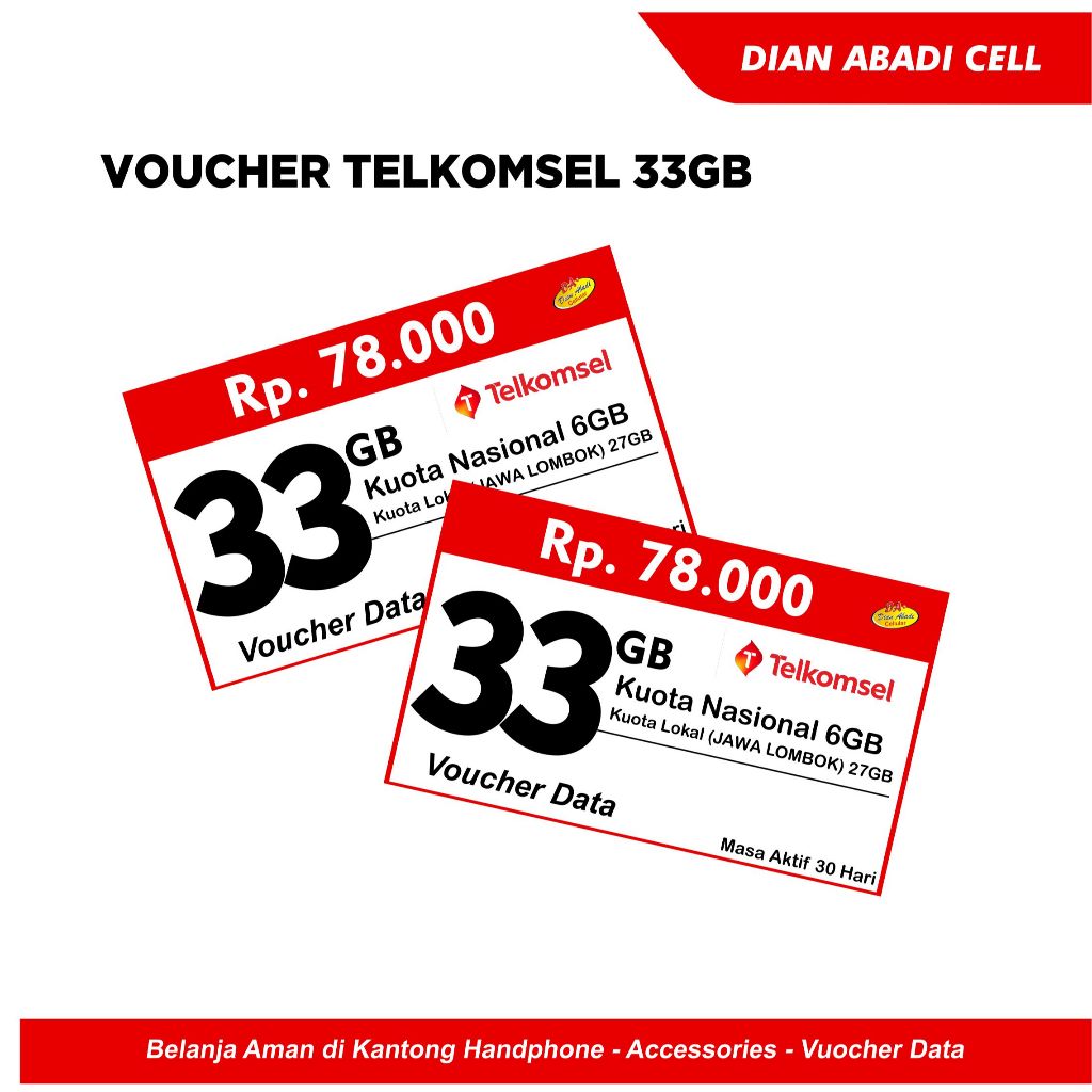 Voucher Telkomsel 18GB (28 Hari)