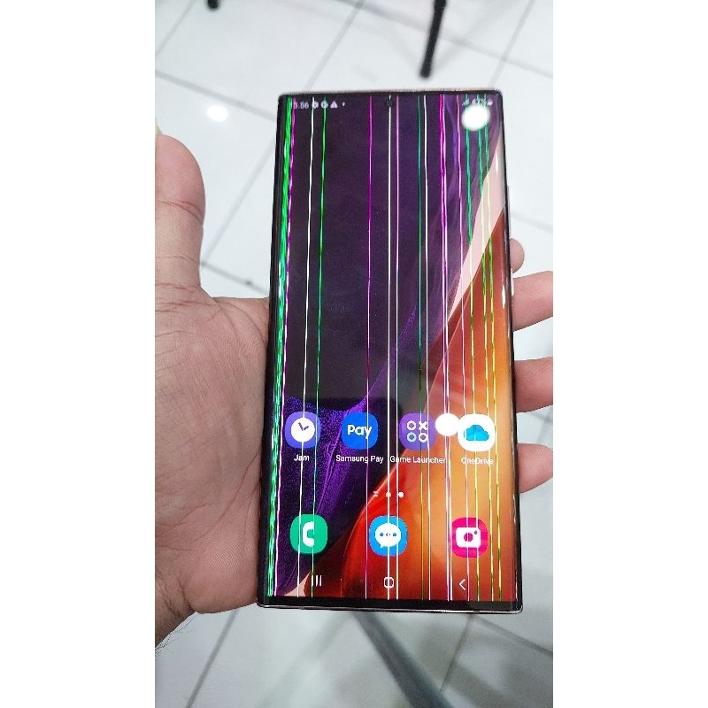 handphone hp samsung note 20 ultra 8/512 GB sein resmi original ada minus LCD garis2 bekas murah