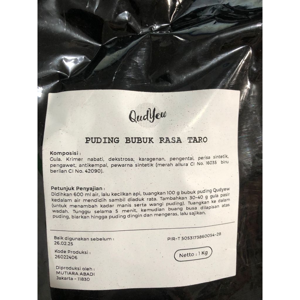 

Come Food Taro Pudding 1 kg / Comefood / Puding Desert Toping Minuman