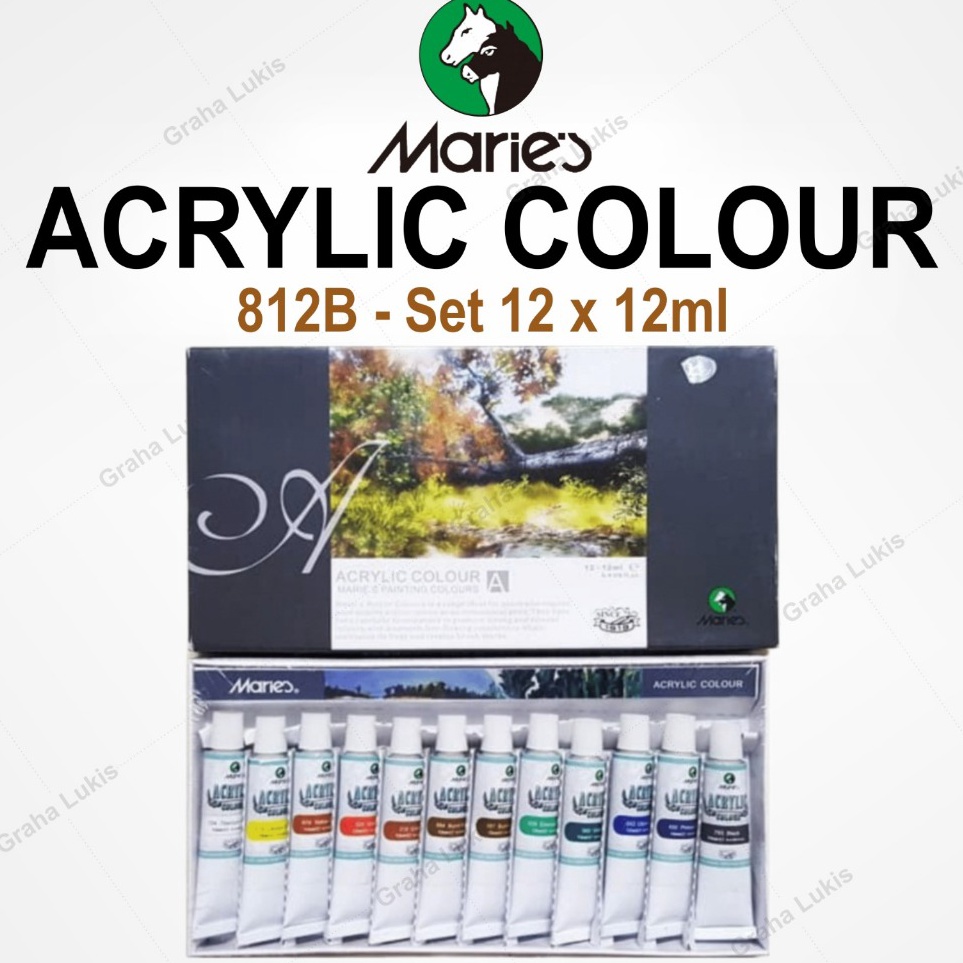 

KODE G72G Cat Akrilik Maries Acrylic Color Set 12 812B