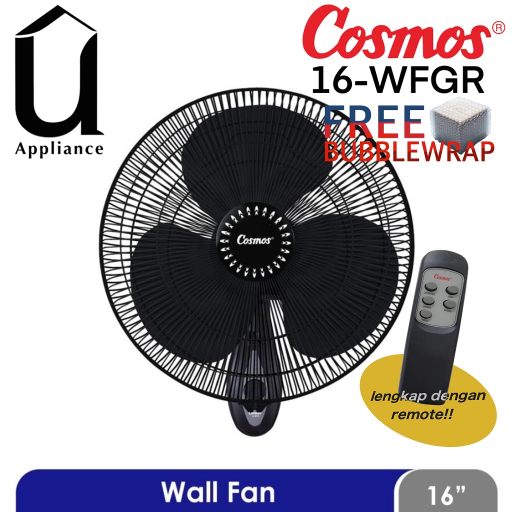 Kipas Angin Dinding Remote Wall Fan Cosmos 16-WFGR/ 16 WFGR/ 16WFGR