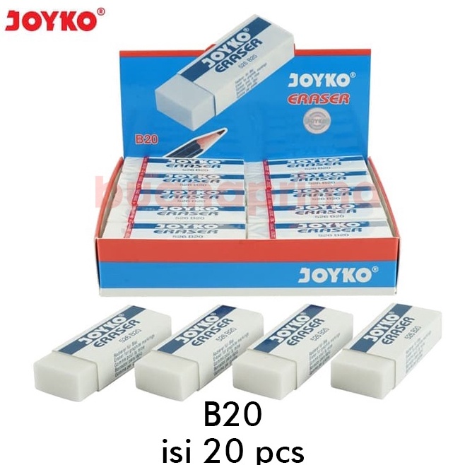 

KODE J8Q Penghapus Pensil Joyko B2 isi 2 pcs Putih Hitam Besar Stip Pencil Eraser
