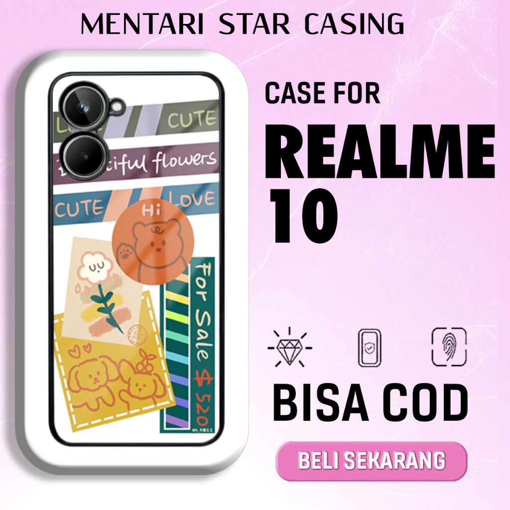 Case Realme 10 Terbaru - Casing Realme 10 - Motif Aesthe Stiker - Hardcase Premium Glossy - Softcase