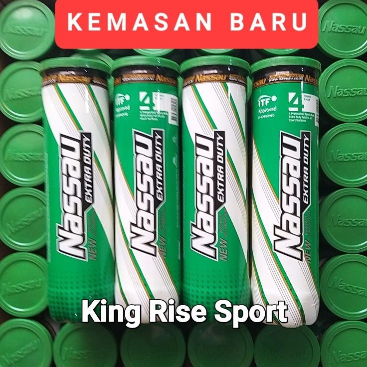 High Quality Bola Tenis NASSAU Extra Duty  NASSAU Hijau isi 4  ORI