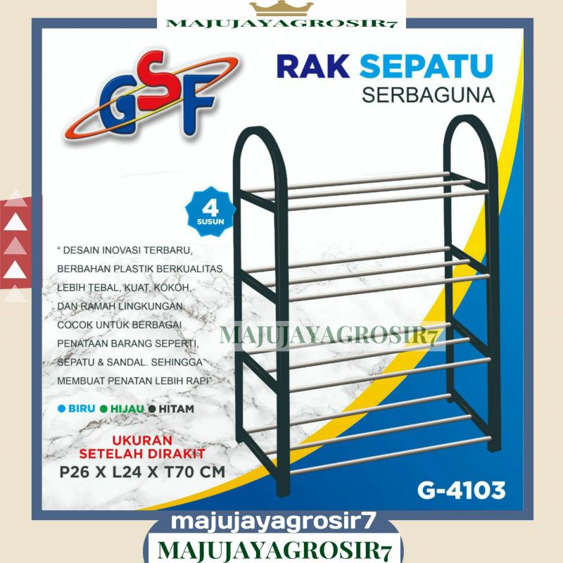 RAK SEPATU GSF G-4103 / RAK SEPATU GSF G 4103 SANDAL SENDAL SUSUN 4 TINGKAT EMPAT BAHAN PLASTIK DAN 