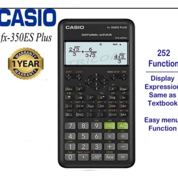 

KODE G46Q Kalkulator Calculator Casio Scientific ilmiah FX35ES PLUS