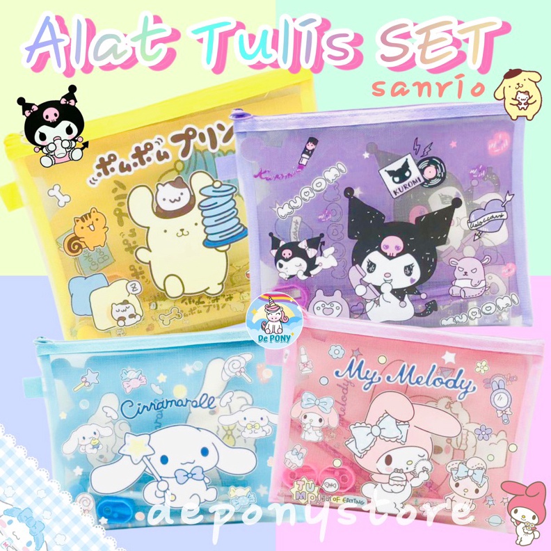 

KODE X56I Set Alat tulis Sanrio 7in1 stasionary lucu lengkap Kuromi Melody Cinnamonroll