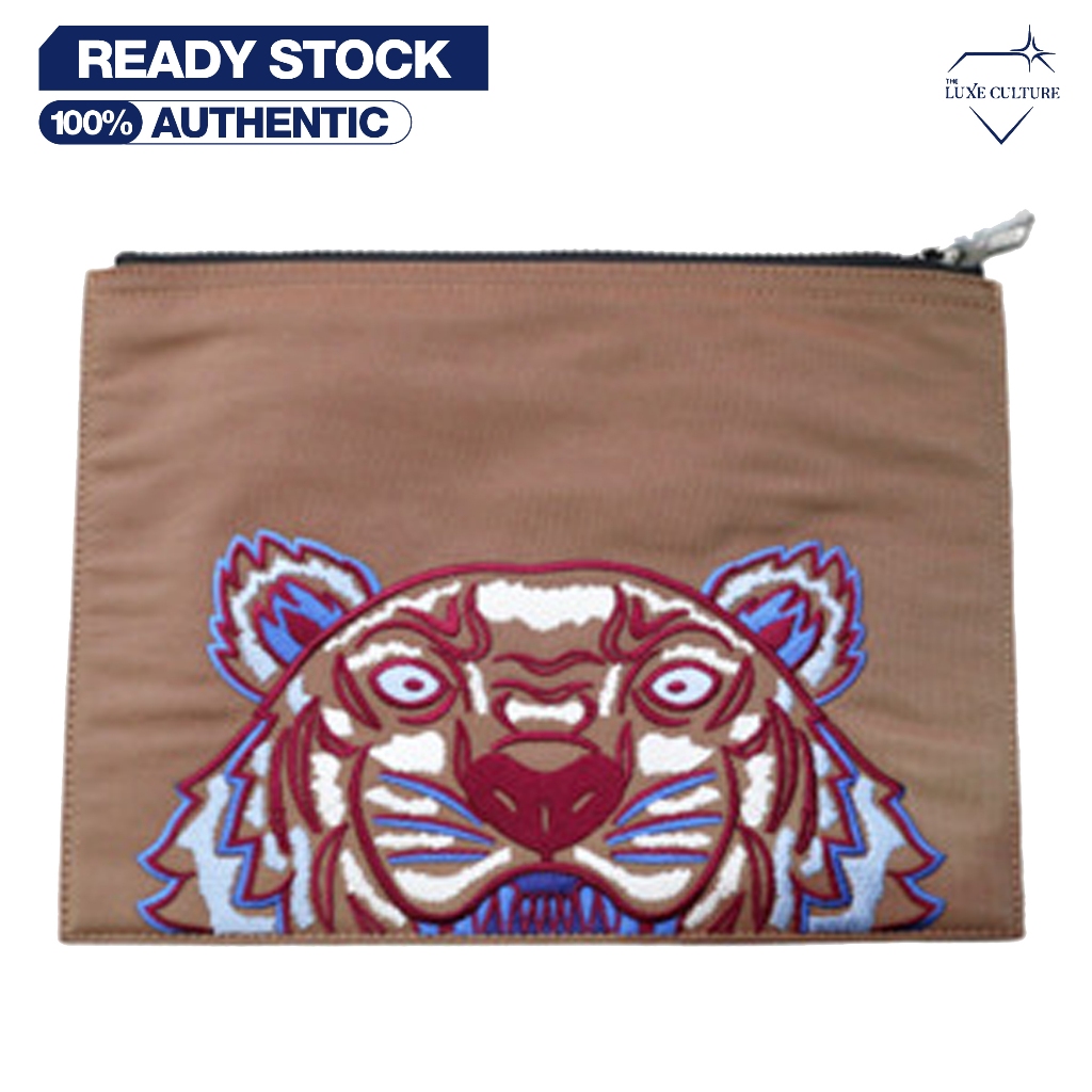 Kenzo Tiger Brown Pochette / Tas Branded Original