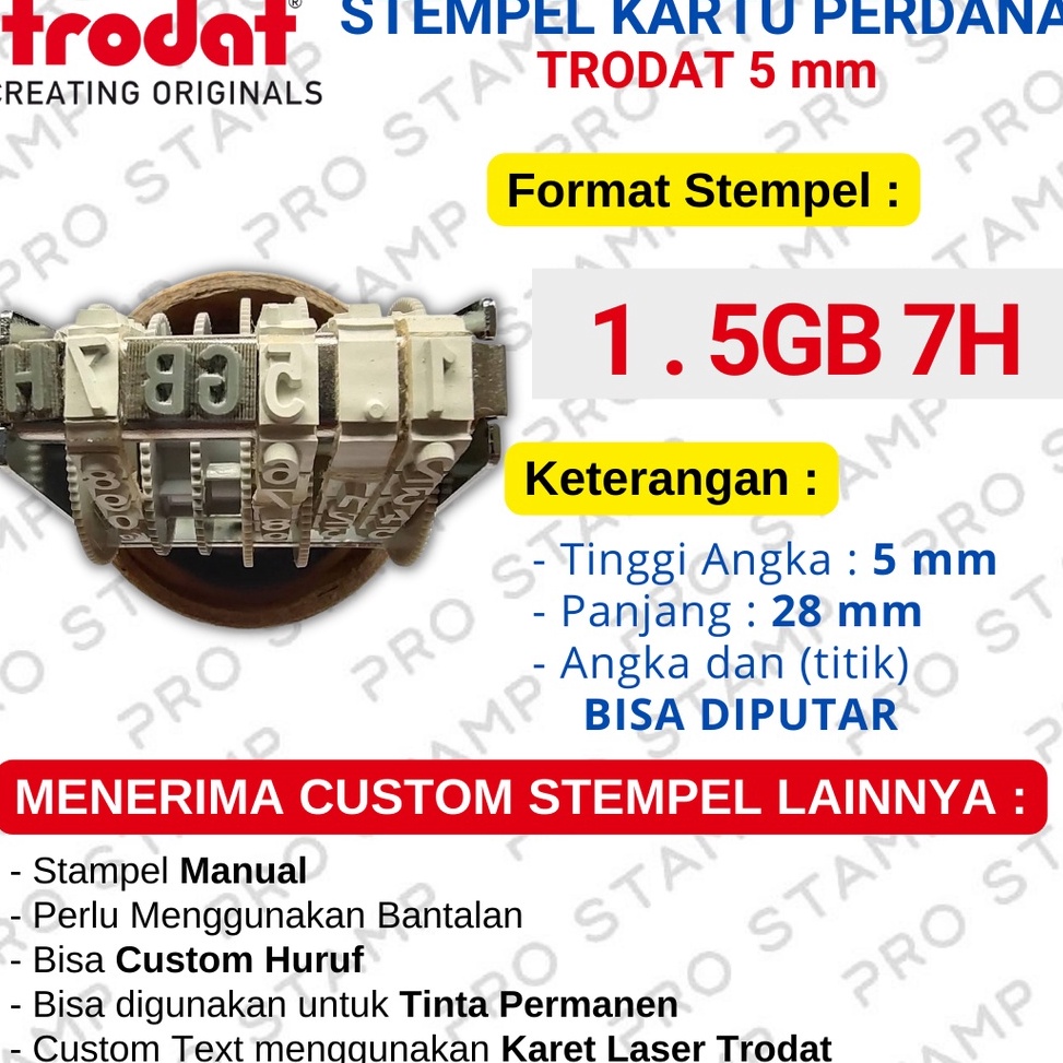 

KODE J16T Stempel Angka Custom Kartu PerdanaVoucher Paket Data TRODAT ini
