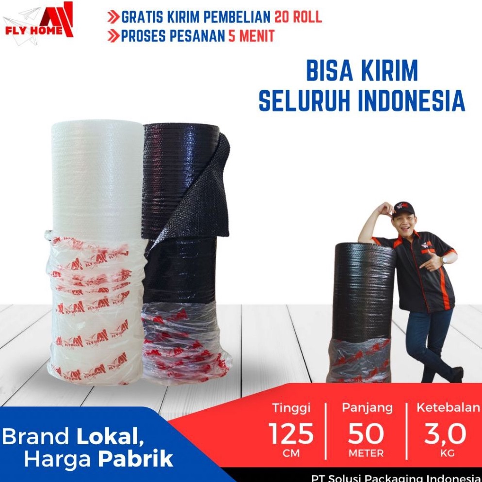 

Memang Keren FLYHOME Bubble wrap hitam putih 3kg Plastik Bubblewrap 1 Rol top quality