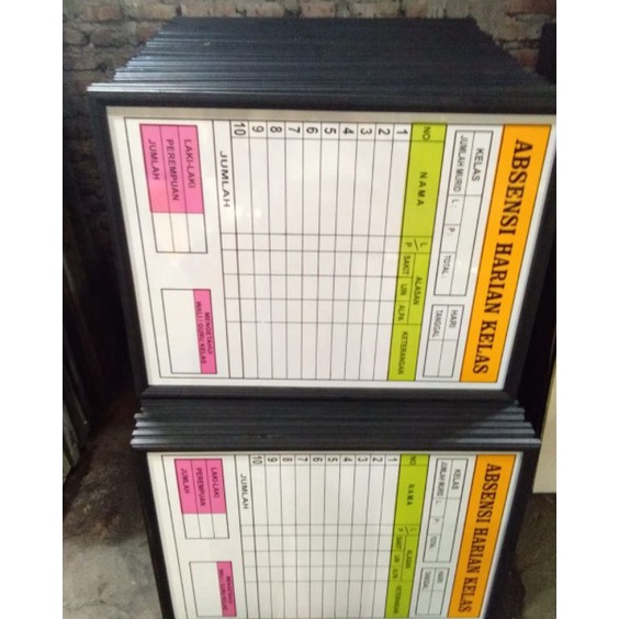 

KODE A92L Papan Data Absensi Kelas Ready stok ukuran 8 x 6 cm absen kelas murah produsen absen besar papan absens siswa