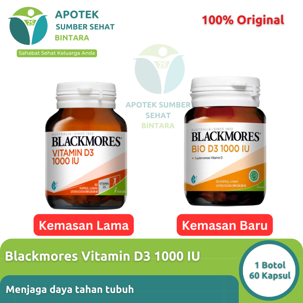 Blackmores Vitamin D3 1000 IU BPOM Kalbe