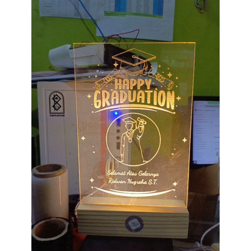Lampu Tidur Akrilik Lampu Akrilik Gift Kado wisuda termurah custom