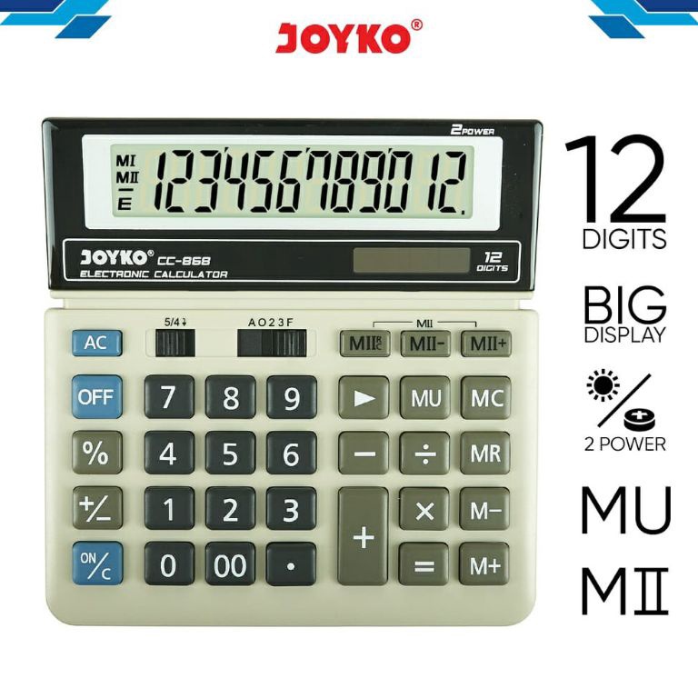 

KODE F54D Kalkulator Joyko CC868 12 digit 1pcs