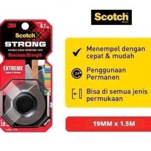 

KODE H85B Double Tape 3M Scotch Original 3M Double Tape 3M Super Kuat Super Lengket 67Kg 19mm x 15 meter