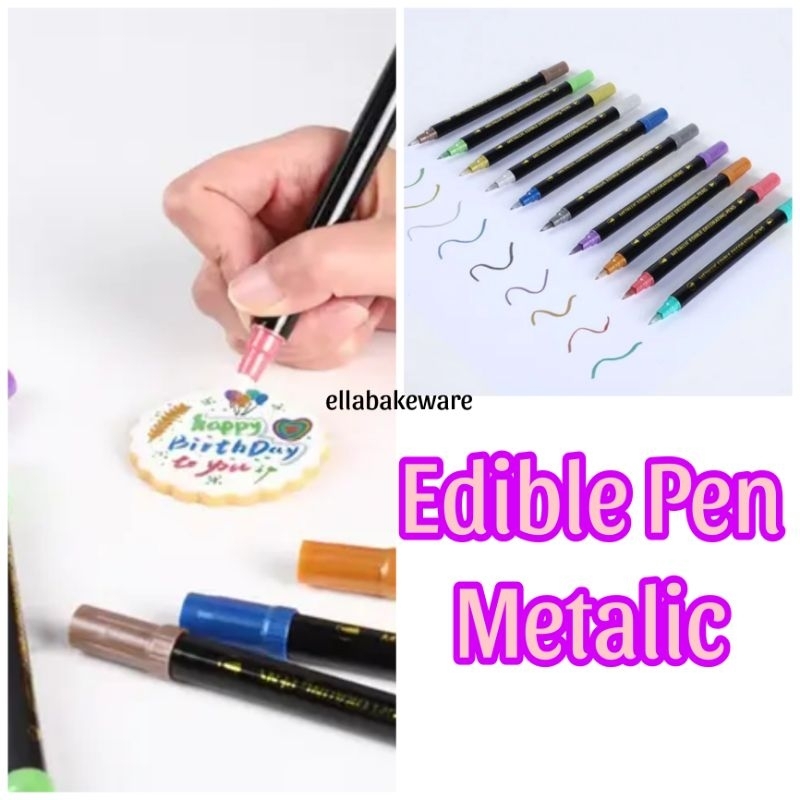 

Edible Pen Spidol Marker Decorating Metalic Gold