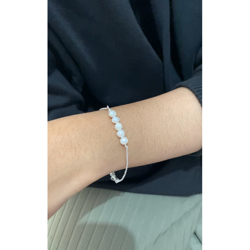 Gelang perak 925 mutiara air tawar asli lombok
