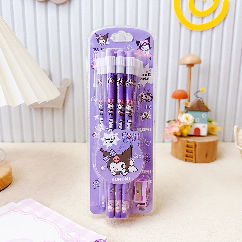 

Pensil HB karakter sanrio kuromi melody morol isi 12pcs