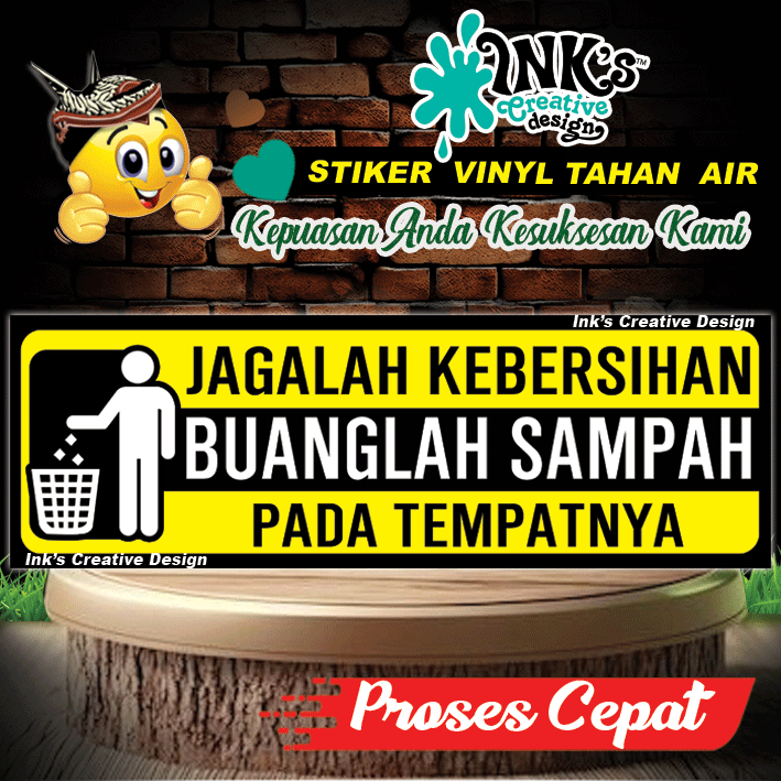 

Stiker Jagalah kebersihan - yuak buang sampah pada tempatnya-cuci tangan-dilarang kerang membuang pembalut ke dalam saluran air dan kloset - kebersihan adalah sebagian dari iman