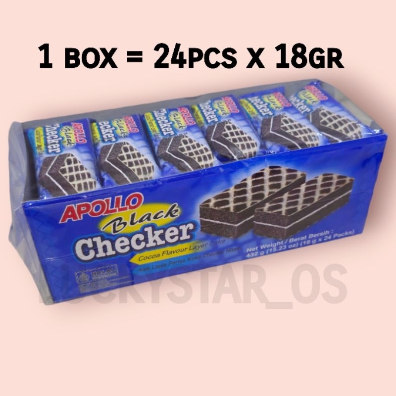 

APOLLO CAKE BLACK CHECKER COCOA 432GR ISI 24PCS