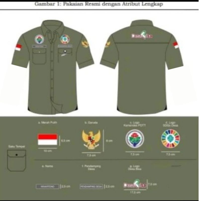 (Lengan Pendek) kemeja kemendes pdh kemendes baju kemendes seragam kemendes pdl kemendes desa bisa s