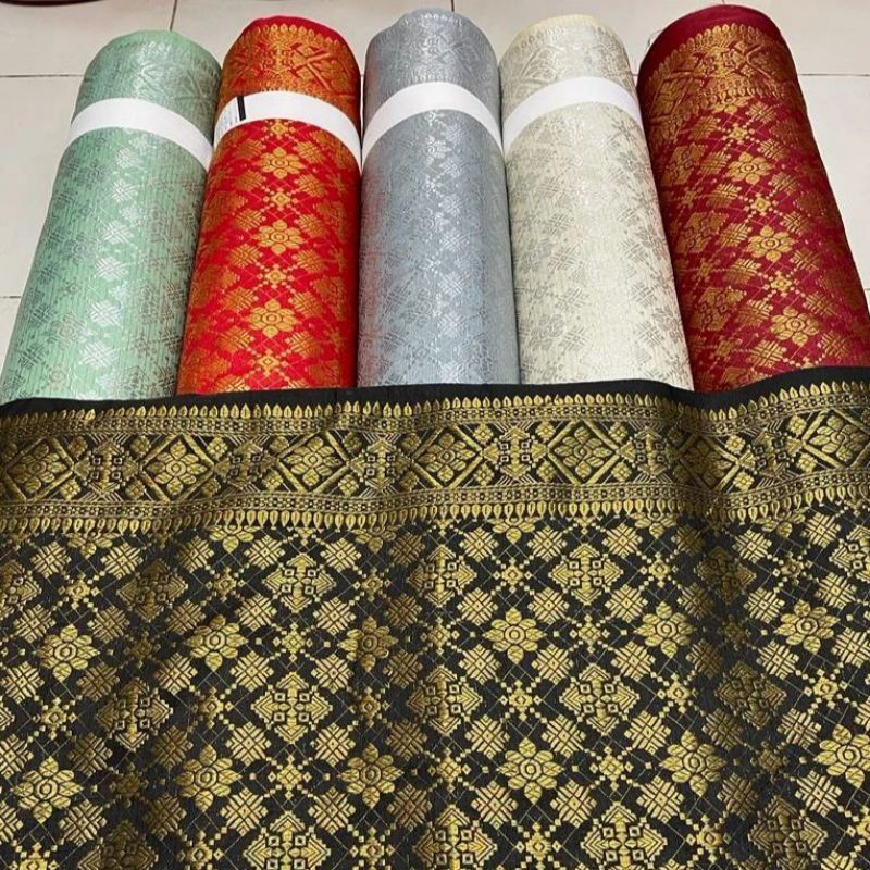 D3v PUSAT TEXTILE - Bahan Kain Tenun Songket Semi Palembang Bahan Songket Kebaya