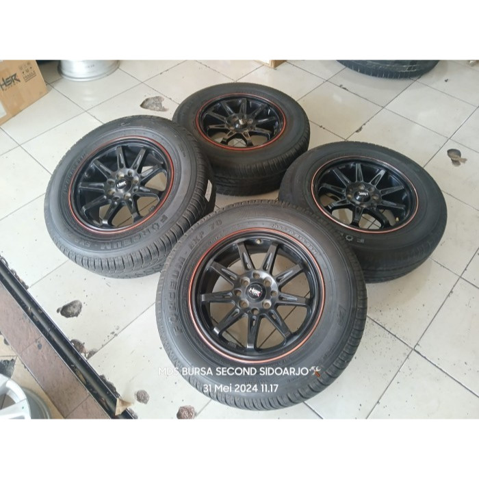 VELG MOBIL BEKAS PHANTER HSR TIKALA R15X6,5 BAUT 4X100/114 ET40 +BAN 205 70 R15