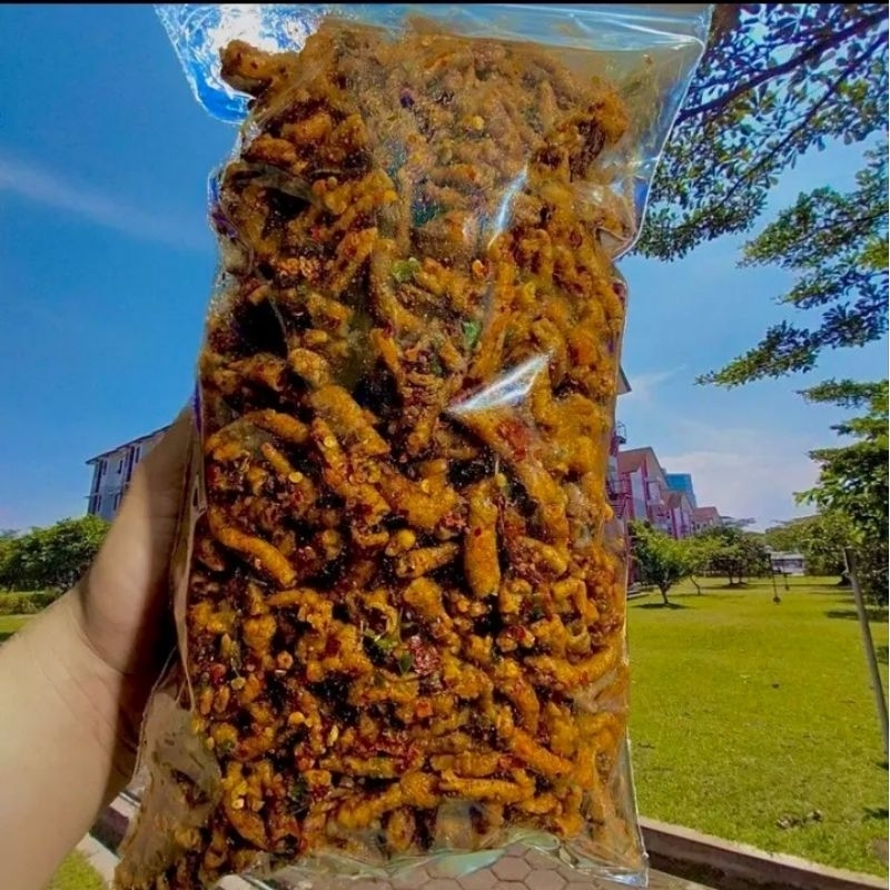 

usus crispy pedas daun jeruk 1kg