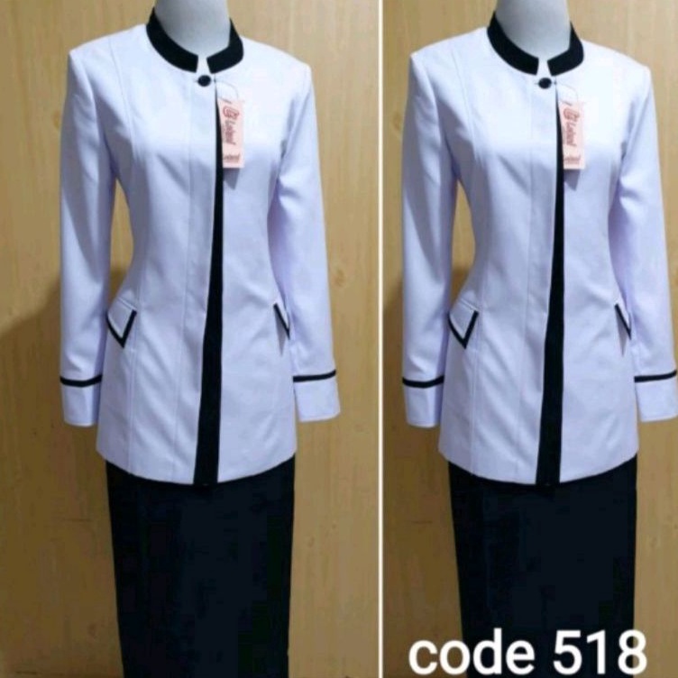 Murah Terpopuler  seragam hitam putih asn  blazer hitam putih pns  blazer hitam putih guru  baju hit