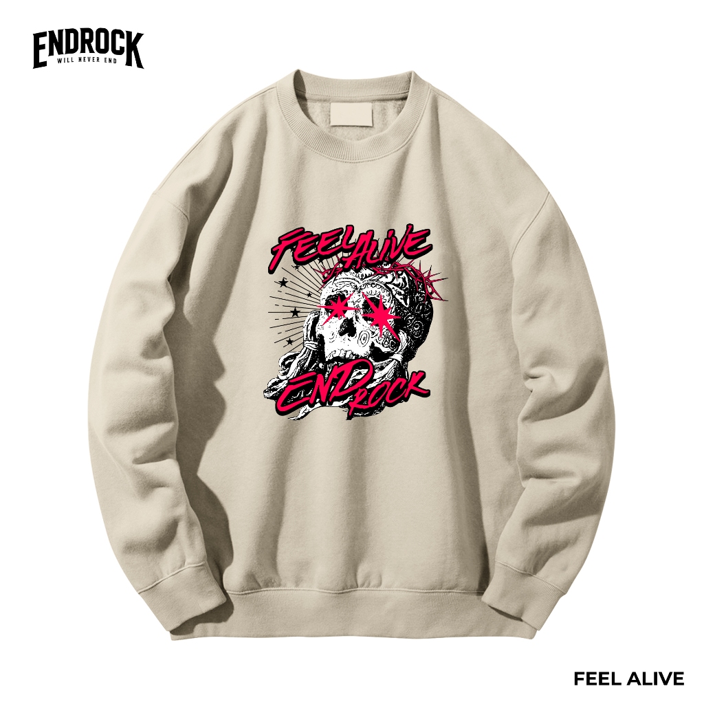 Sweater Crewneck Endrock "FELL ALIVE " | Original Sweater Crewneck Warna Unisex Endrock