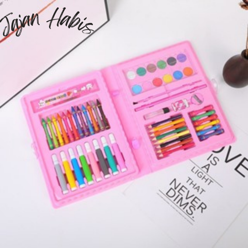 

JABIS Drawing Set 68Pcs Oil Pastel Crayon 68 IN 1 Set Krayon Mewarnai dan Melukis Lengkap dengan Cat Air Alat Mewarnai Anak Anak Bentuk Koper