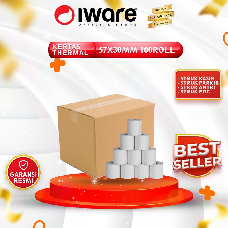

Iware Kertas Thermal Paper 57 x 30 MM Printer Kasir Premium Quality