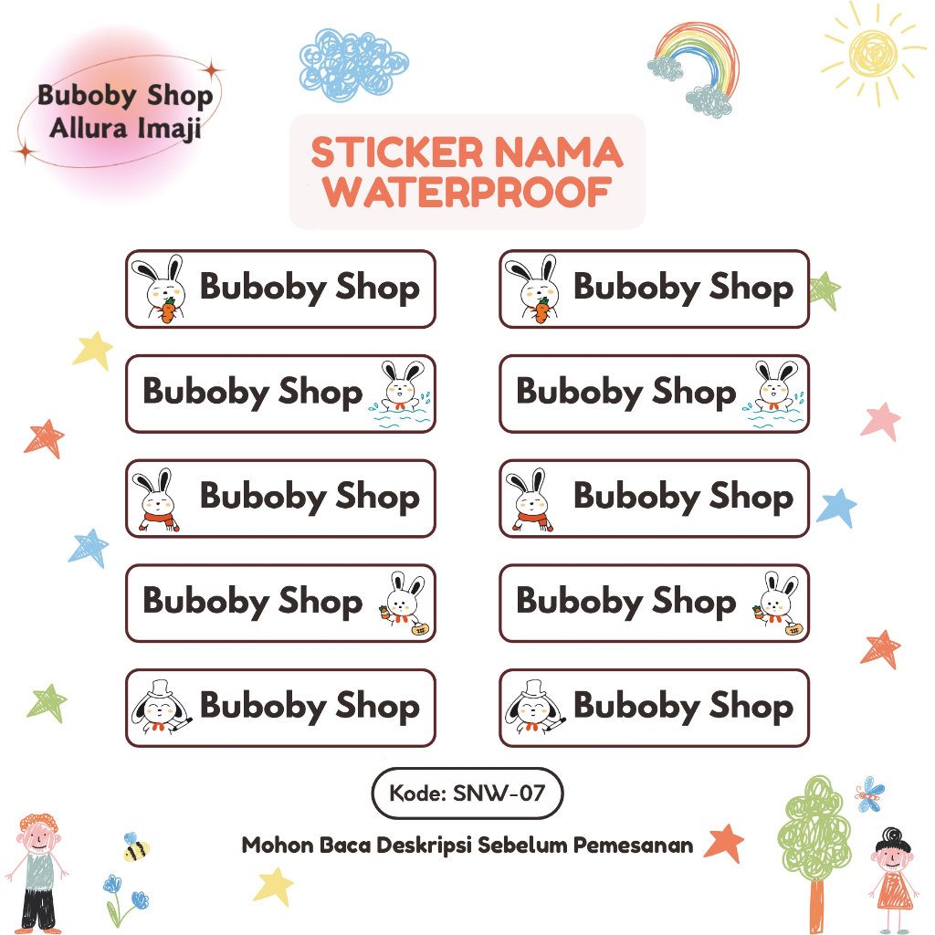 

Sticker Nama Waterproof SNW-07