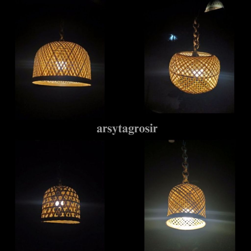 Kap lampu bambu gantung / Kap lampu bambu dekorasi