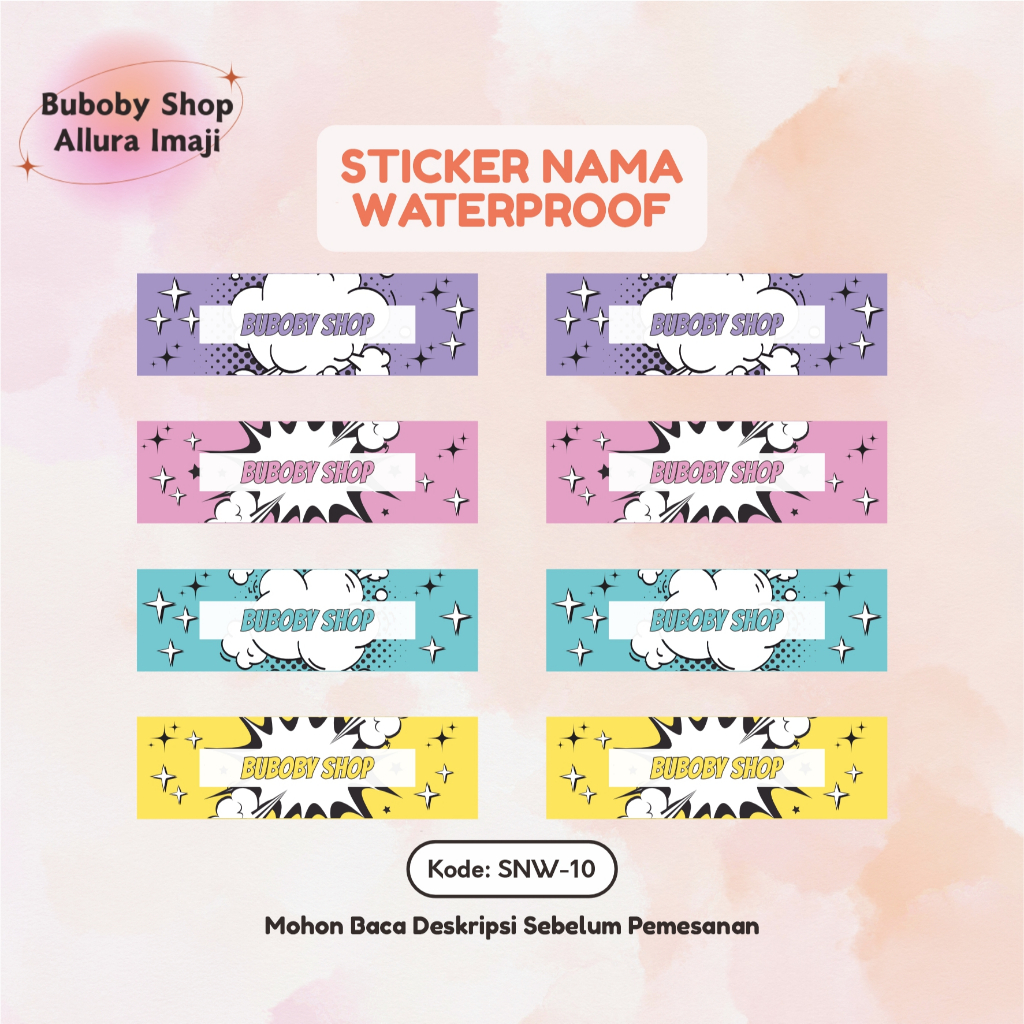 

Sticker Nama Waterproof SNW-10
