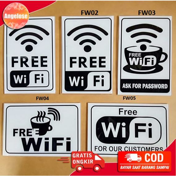 

PAPAN AKRILIK, STIKER, DESAIN FREE WIFI 15 X 21 CM