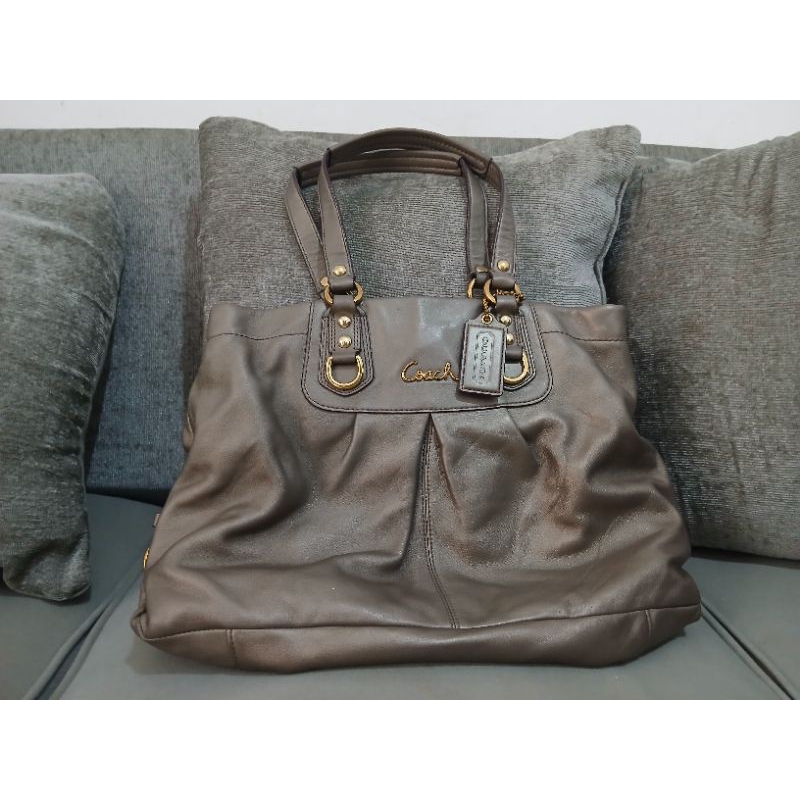 Coach Ashley Metallic Leather Carryall Handbag