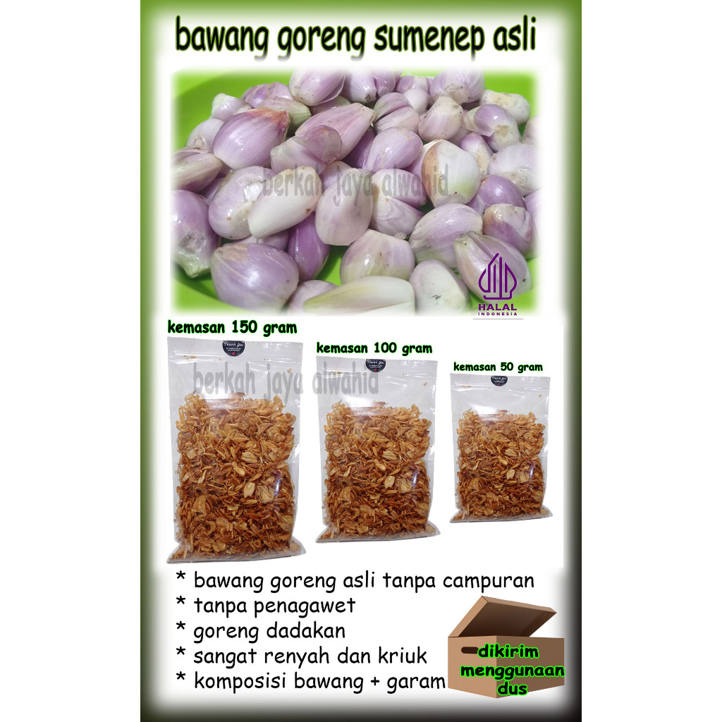

Bawang Goreng Sumenep Asli Refil Tanpa Campuran 100 Gram Tanpa Campuran Tepung