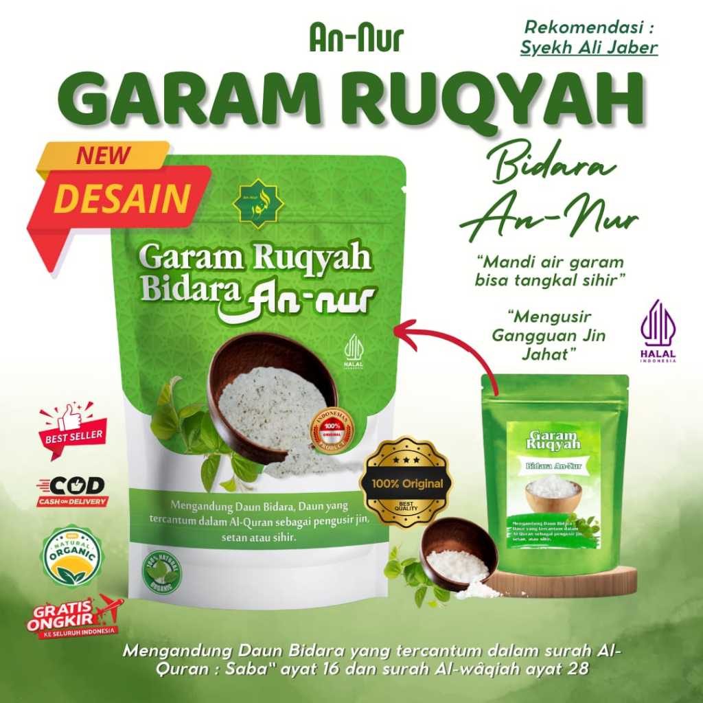 

khusus untuk penyakit non medis || garam ANNUR sudah siap pakai - berat bersih 500gr