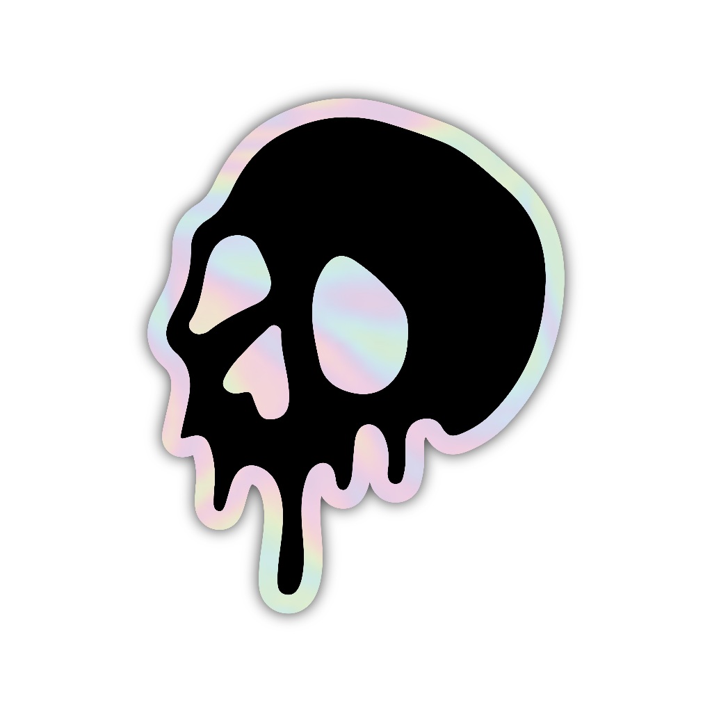 

Z239 sticker tengkorakaesthetic, stiker hologram satuan