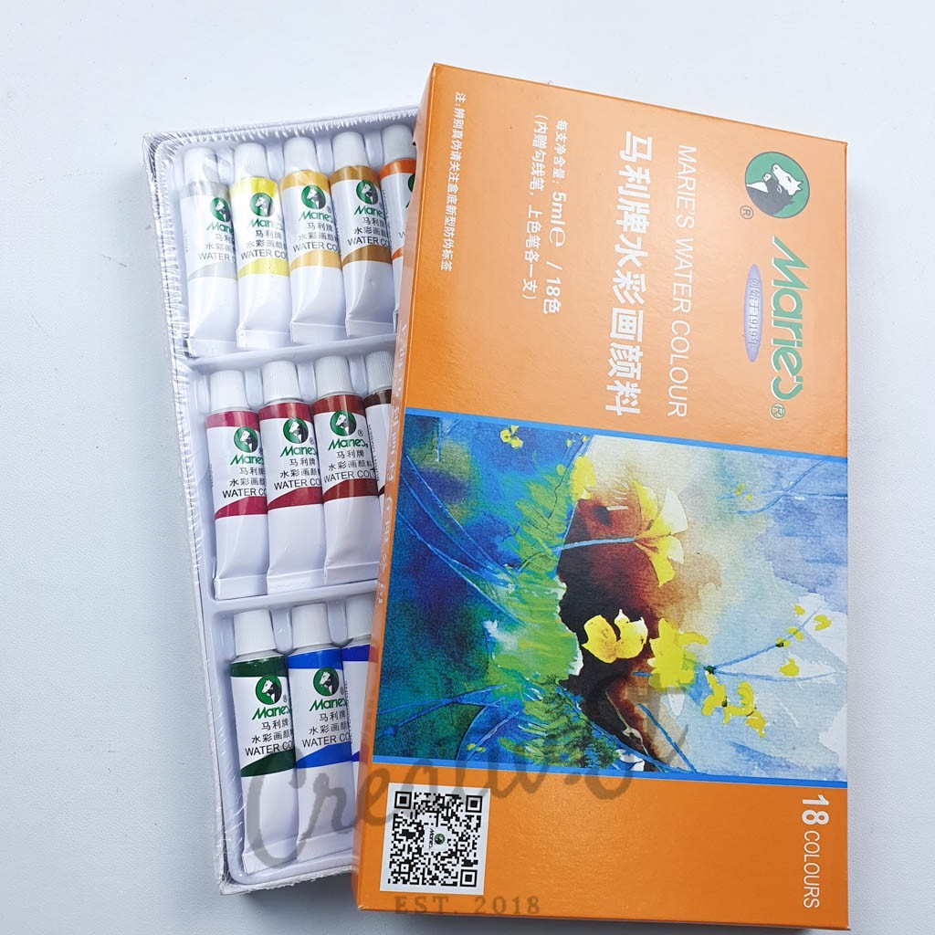 

ghg Maries Water Colour Set 18 Warna x 5ml Tube
