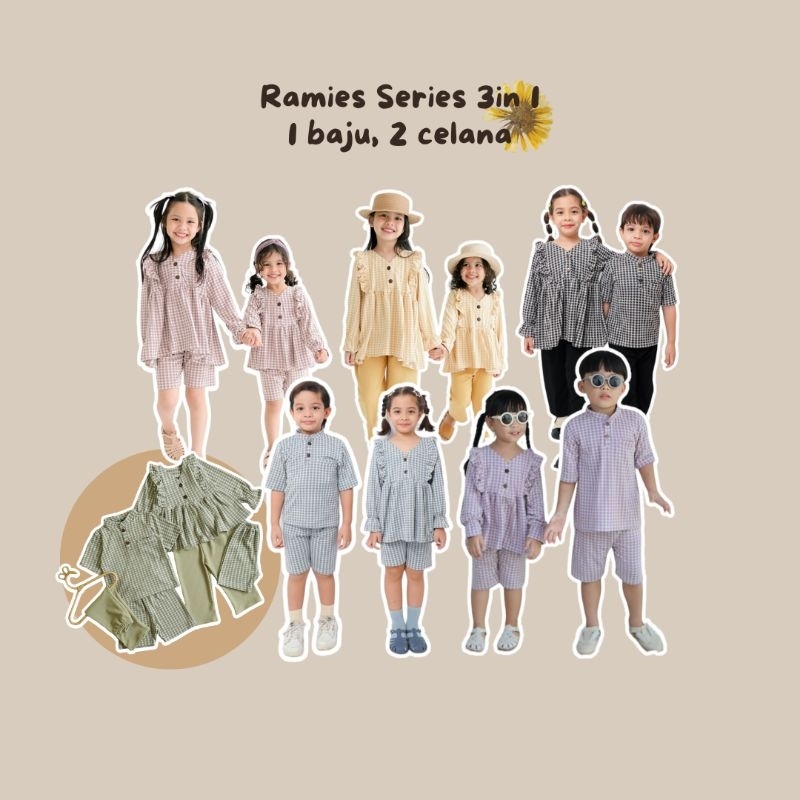Ramies Series • baju anak 3in1 Boy & Girl • baju lebaran • baju idul adha