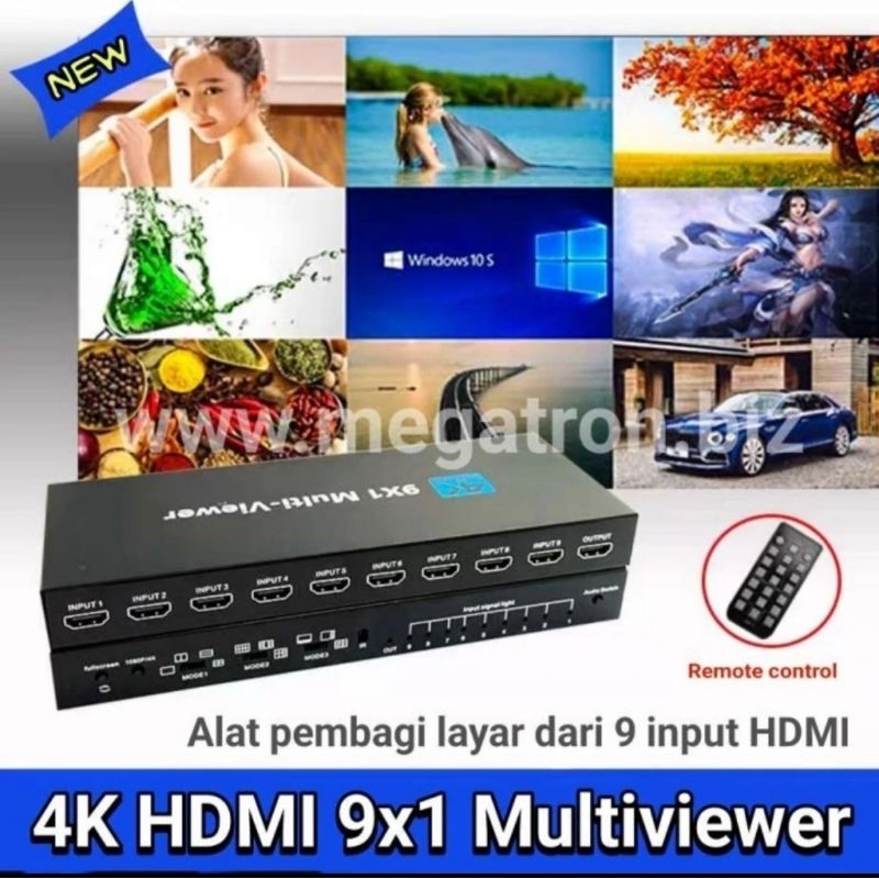 4K HDMI Multiviewer 9x1 (untuk membagi layar jadi 9/8/4/2)