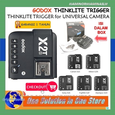 trigger triger godox x2t ttl flash for untuk kamera canon fuji nikon sony olimpus panasonic tt600
