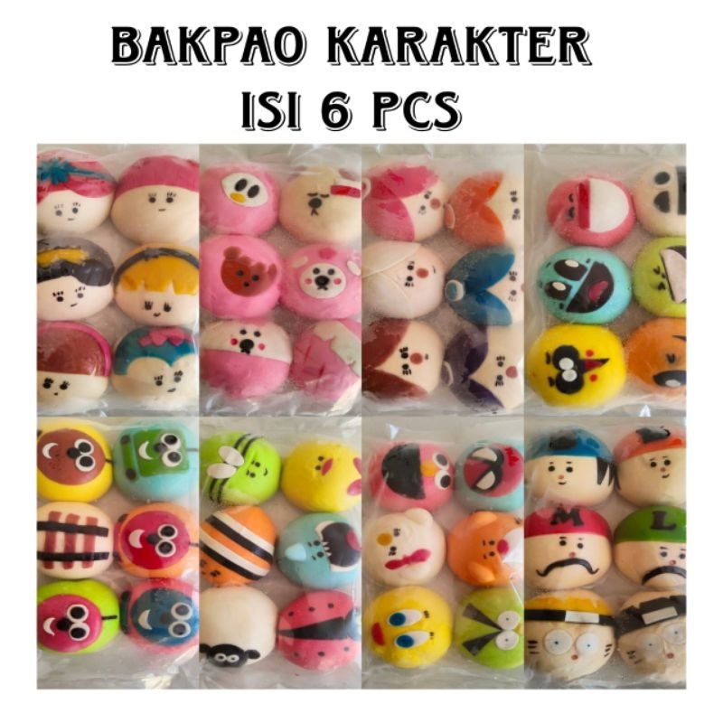 

{RANDOM} Bakpao Karakter Lucu isi Cokelat 6pcs