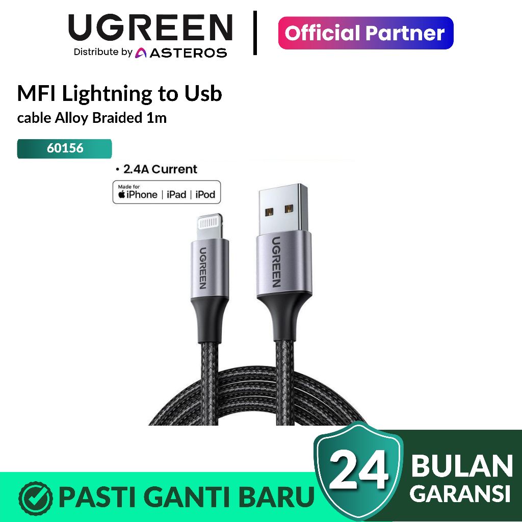 UGREEN Kabel Data USB Lightning MFi iPhone Fast Charging 60156 1M 60158 2M