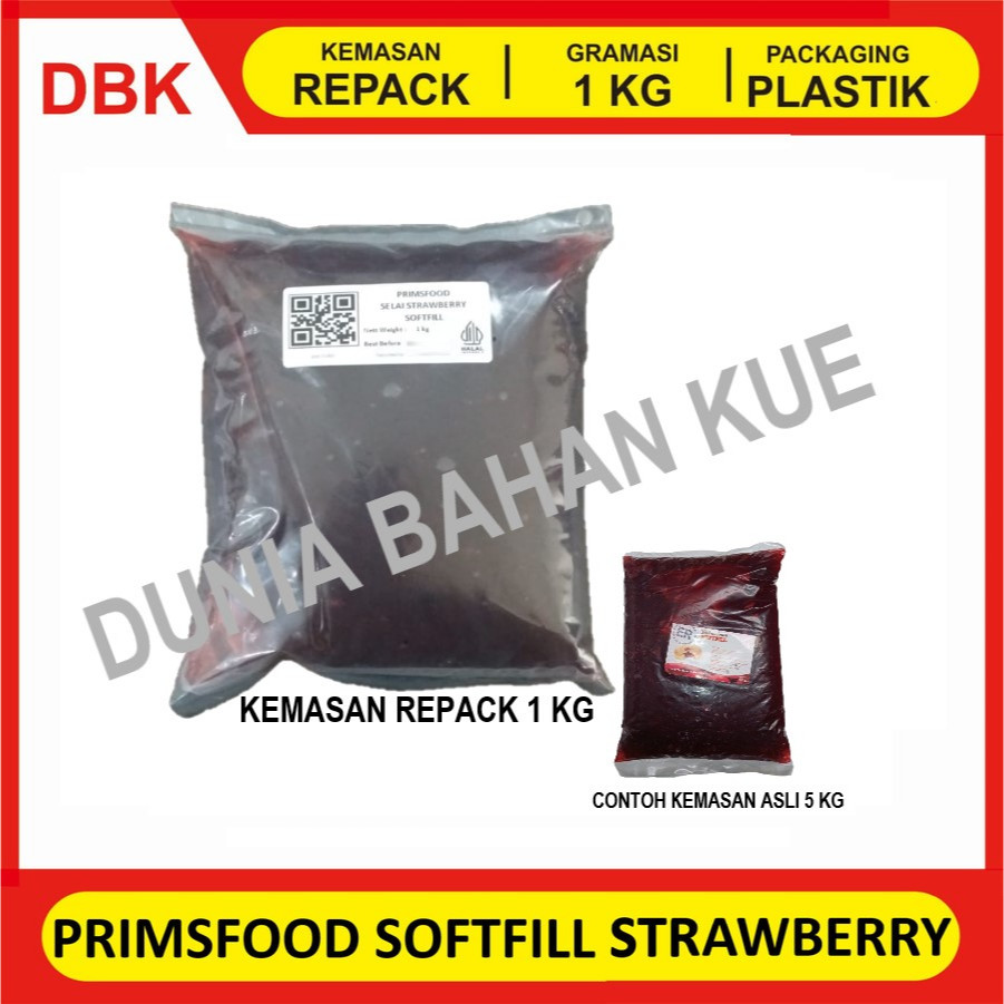 

PRIMSFOOD SOFTFILL SELAI STRAWBERRY JAM - REPACK 1 KG / SELAI STROBERI