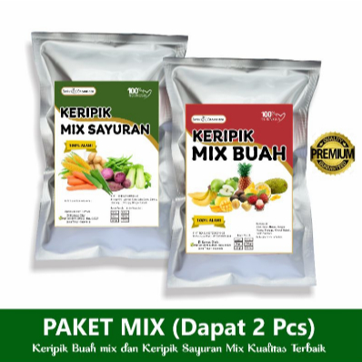 

Paket Mix Dapat 2 pcs Keripik Buah Mix dan Keripik Sayuran Mix