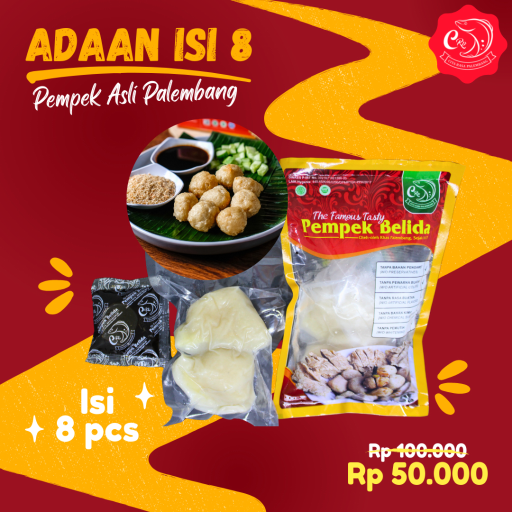 

Pempek CRP - Pempek Adaan Asli Palembang - Pempek Frozen Food (Pax D Isi 8)