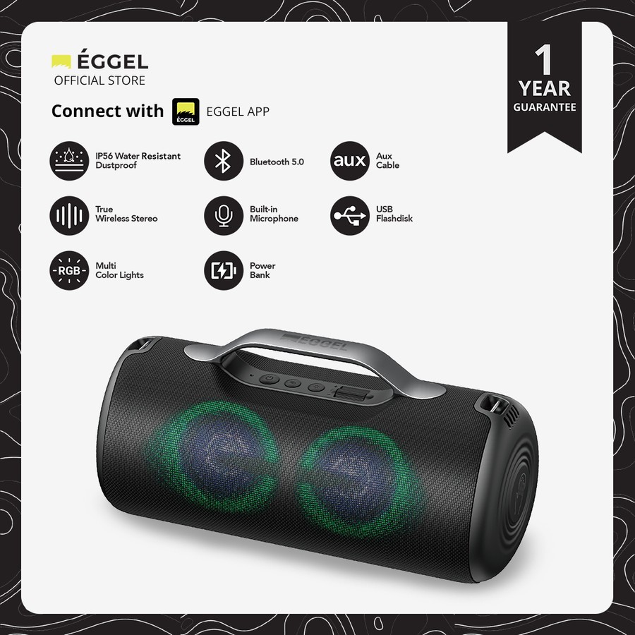 Eggel Elite XL 2S Waterproof Portable Bluetooth Speaker